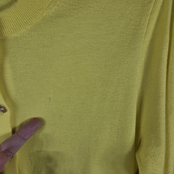 J. Crew Yellow Cardigan Sweater Size S Long Sleeve Button Up Crew Neck Cotton - Picture 3 of 15